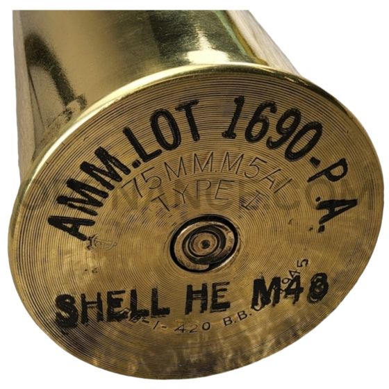 75mm M48 Explosive Round With M5A1 Type 1 Brass Case
