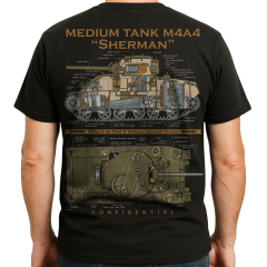 100% USA-Made Medium Tank M4A4 "Sherman" T-Shirt