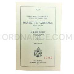 12-Inch Model of 1892 Barbette Carriage Instruction Manual