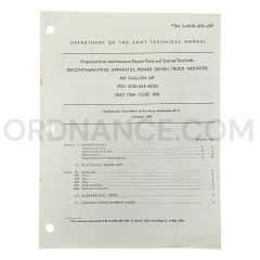 Technical Manual (TM 3-4230-203-20P) for Truck Mounted Decontaminating Apparatus M9 October 1965 FSN 4230-633-8326