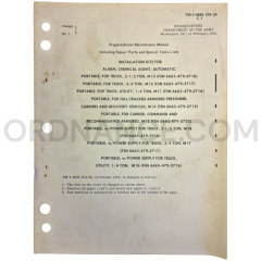 Technical Manual Change 1 (TM 3-6665-274-20) for M11 through M18 Chemical Agent Alarm Systems February 1974 FSN 6665-479-2716