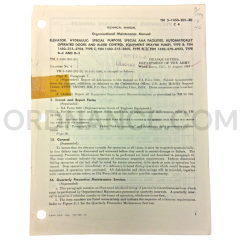 Technical Manual Change 4 (TM 5-1450-201-20) for Hydraulic Elevator August 1963 FSN 1450-315-2804