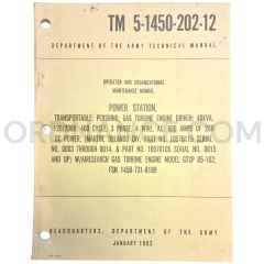 Technical Manual (TM 5-1450-202-12) for Pershing Transportable Power Station January 1963 FSN 1450-731-8189
