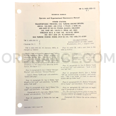 Technical Manual Change 1 (TM 5-1450-202-12) for Pershing Transportable Power Station August 1963 FSN 1450-731-8189