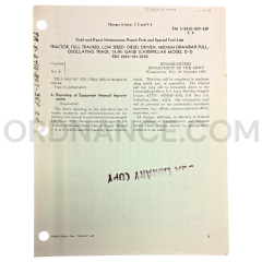 Technical Manual Change 4 (TM 5-2410-207-35P) for Caterpillar Model D-7 Tractor November 1963 FSN 2410-191-0532