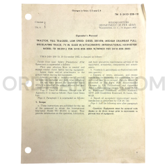Technical Manual Change 4 (TM 5-2410-208-10) for International Harvester Model TD 20(201) Tractor August 1969 FSN 2410-828-3084