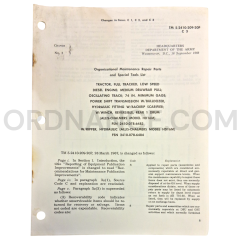Technical Manual Change 3 (TM 5-2410-209-20P) for Allis-Chalmers Model HD16M Tractor September 1969  FSN 2410-078-6483