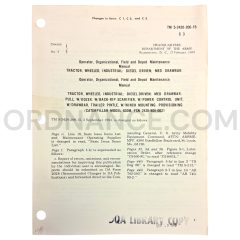 Technical Manual Change 3 (TM 5-2420-200-15) for Caterpillar Model 830M Tractor February 1968 FSN 2420-800-0031