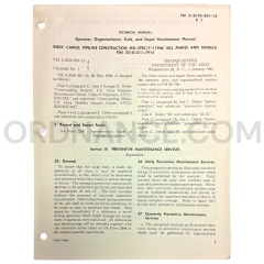 Technical Manual Change 1 (TM 5-2510-201-15) for Pipeline Construction Cargo Body January 1963 FSN 2510-511-7914