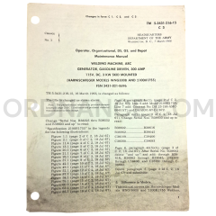 Technical Manual Change 3 (TM 5-3431-216-15) for Harnischfeger Model WNG300B Arc Welding Machine March 1968 FSN 3431-021-8696
