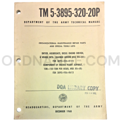 Technical Manual (TM 5-3895-320-20P) for Barber-Greene Model DA-60 Dryer December 1968 FSN 3895-236-8123