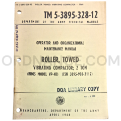 Technical Manual (TM 5-3895-328-12) for Bros Model VP-4D Vibrating Towed Roller April 1968 FSN 3895-902-3112