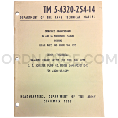 Technical Manual (TM 5-4320-254-14) for Schleyer Model 36M-SPS3011G-T Centrifugal Pump September 1969 FSN 4320-935-1619