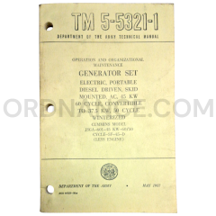 Technical Manual (TM 5-5321-1) for Cummins Model JSGA-601-45 KW 60/50-Cycle-SF-45-D Generator Set May 1957