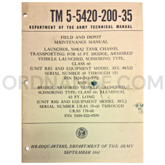 Technical Manual (TM 5-5420-200-35) for AVL 48A2 Launcher and AVL Bridge September 1961 FSN 5420-542-3052
