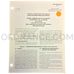 Technical Manual Change 1 (TM 5-5420-203-14) for Armored Vehicle Launched Bridge March 1977 NSN 5420-00-522-9599