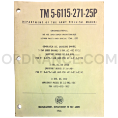 Technical Manual (TM 5-6115-271-25P) for Military Model DC 3.0 MD/28V Generator Set May 1966 FSN 6115-012-1997