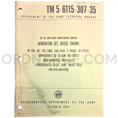Technical Manual (TM 5-6115-307-35) for Consolidated Diesel Corp. Model 4150 Generator Set October 1964 FSN 6115-840-8258
