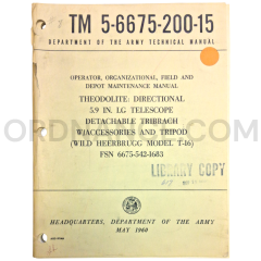 Technical Manual (TM 5-6675-200-15) for Wild Heerbrugg Model T-16 Theodolite May 1960 FSN 6675-542-1683