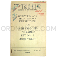 Technical Manual (TM 5-9342) for Infrared Sniperscope Set August 1951