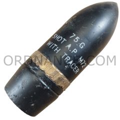 75mm 75x350R tank guns M2 thru M6  SHOT A.P. M72 projectile