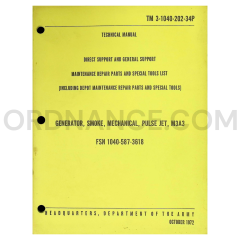 TM 3-1040-202-34P Generator, Smoke, Mechanical, Pulse Jet, M3A3 Direct and General Support, Depot Maintenance Repair Parts and Special Tools Technical Manual Dated: 1972