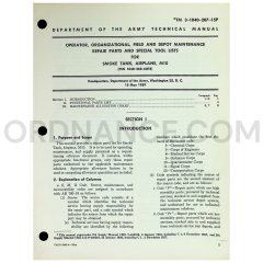 TM 3-1040-207-15P Smoke, Tank, Airplane, M10 Operator, Organizational, Field, and Depot Maintenance Repair Parts and Special Tool Lists Manual Dated: 1959