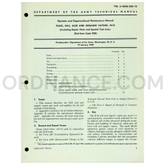 Technical Manual (TM 3-4240-230-12) for M10 Acid and Organic Vapors Gas Mask January 1962