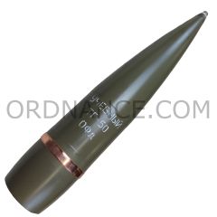 152mm high-explosive long-range (EOFd) projectile with propellent cartridge and original box