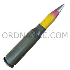 25mm 25x137 Bushmaster M792 HEI-T round with fired case