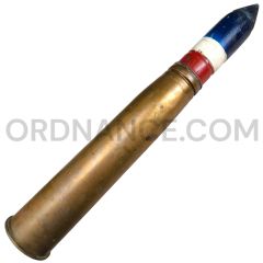 105mm Trench Art Round with Wooden Projectile and Real XM150 Brass Casing