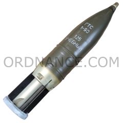 Soviet 125mm OF19 High Explosive Fin Stabilized Projectile with PU105 auto loading semi combustible training Cartridge