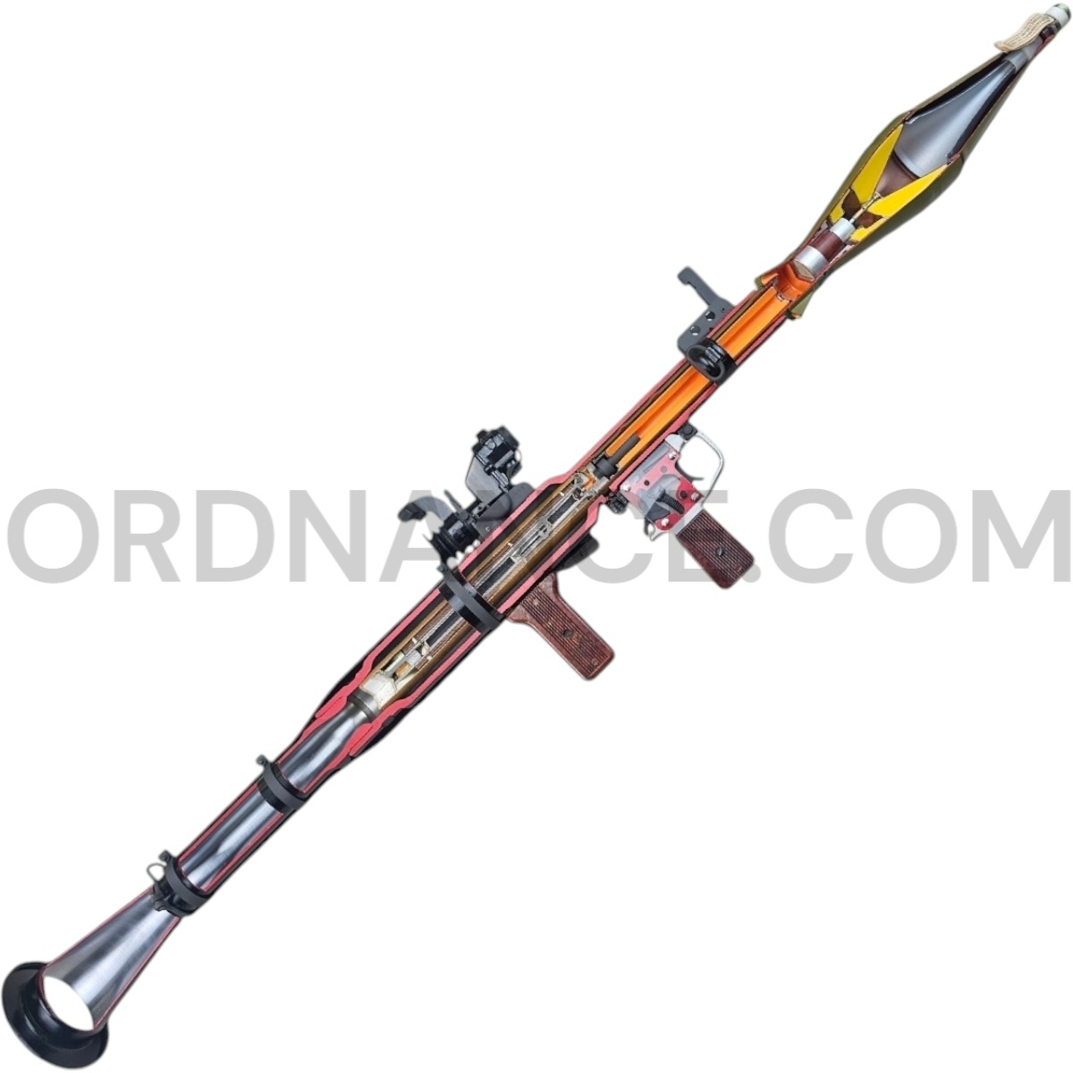 Soviet RPG-7 Cutaway Display with Cutaway PG-7 Rocket for Sale.